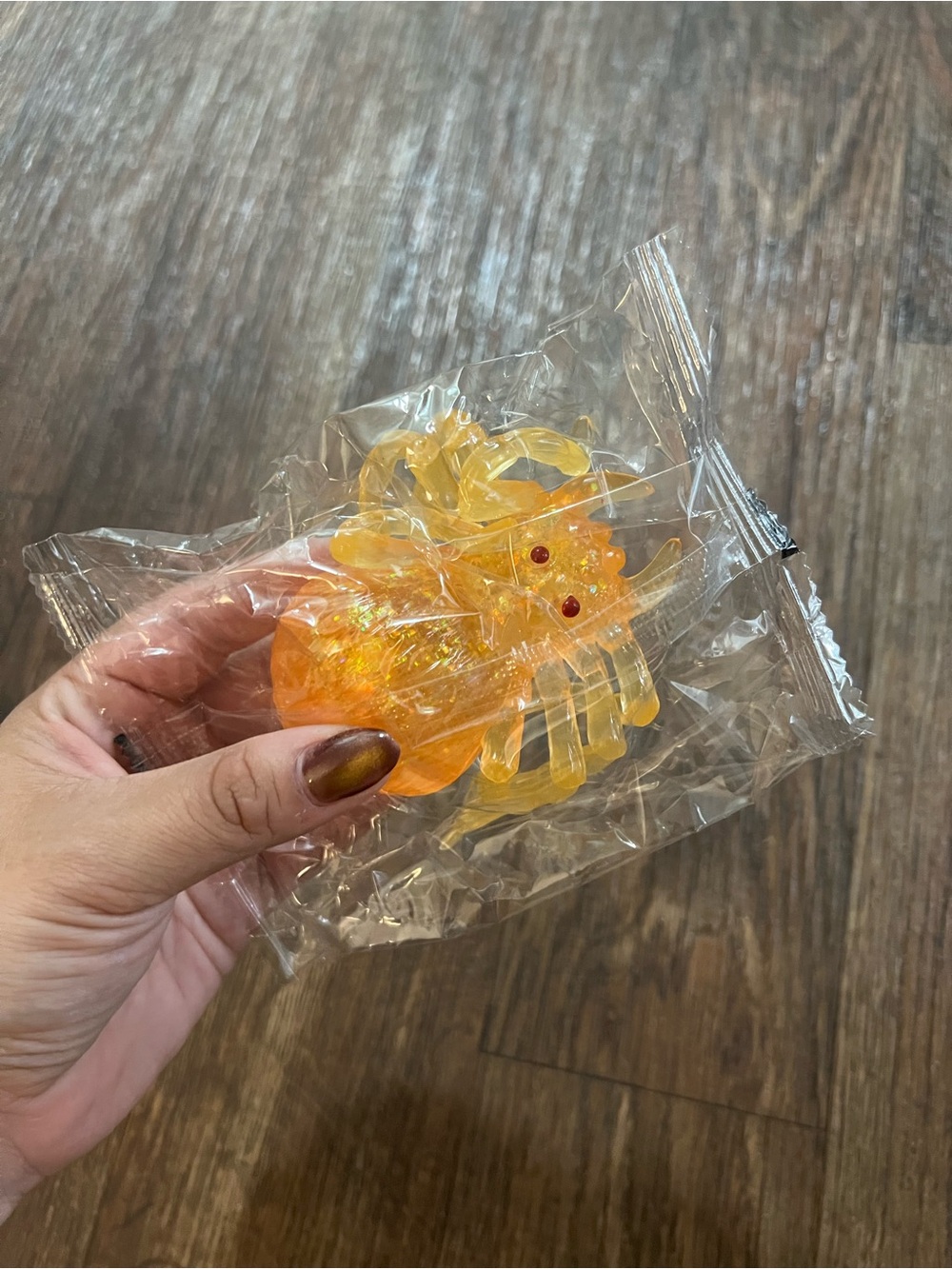 Orange Glitter Spider Sensory Squishy 🕷️🧡✨